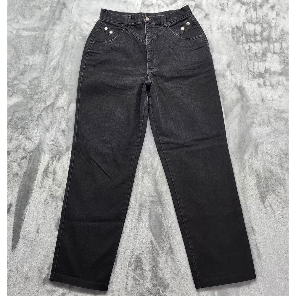 Vintage Roper Jeans Womens 31 Black High Rise Bareback Tapered Western Grunge